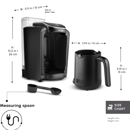 Sale Hatır Aqua Turkish Coffee Maker, 735W, Black Turkish Coffee Maker