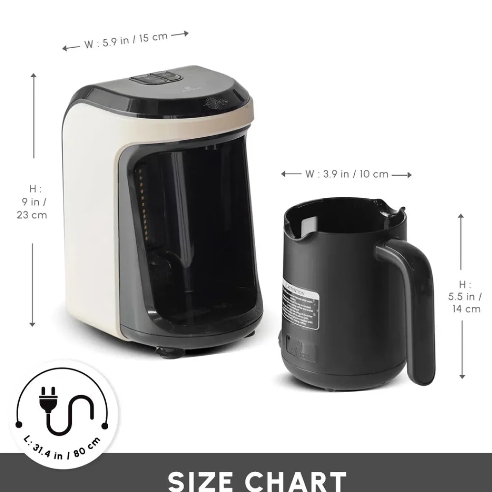 Best Hatır Hüps Turkish Coffee Maker and Milk Steamer, 535W, Cream Turkish Coffee Maker|Coffee Machines