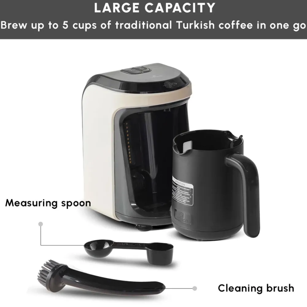 Best Hatır Hüps Turkish Coffee Maker and Milk Steamer, 535W, Cream Turkish Coffee Maker|Coffee Machines