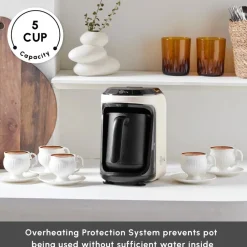 Best Hatır Hüps Turkish Coffee Maker and Milk Steamer, 535W, Cream Turkish Coffee Maker|Coffee Machines