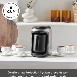 Outlet Hatır Hüps Turkish Coffee Maker and Milk Steamer, 535W, Anthracite Coffee Machines