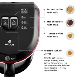 Clearance Hatır Hüps Turkish Coffee Maker and Milk Steamer, 535W, Red Coffee Machines