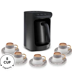 Clearance Hatır Köz Milky Turkish Coffee Maker, 535W, Shiny Black Turkish Coffee Maker