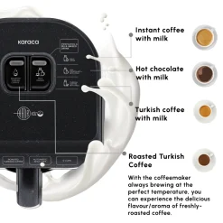 Clearance Hatır Köz Milky Turkish Coffee Maker, 535W, Shiny Black Turkish Coffee Maker