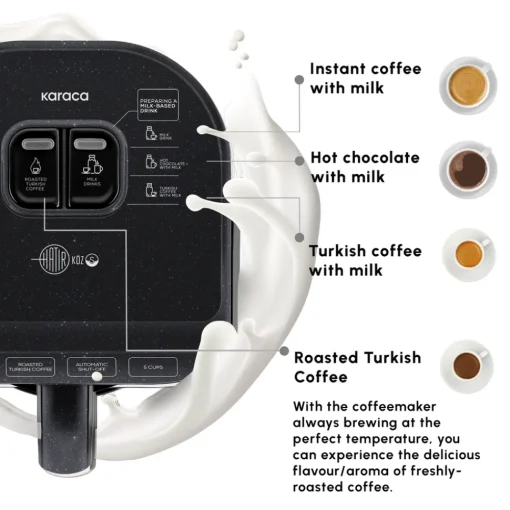Clearance Hatır Köz Milky Turkish Coffee Maker, 535W, Shiny Black Turkish Coffee Maker