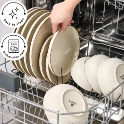 New Hekka 18-Piece Stoneware Dinner Set for 6 People, Cream See All Dinner Sets|Stoneware Dinner Sets