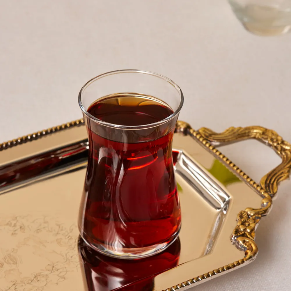 Clearance Heybeli 6-Piece Tea Glass Set for 6 People, 170ml Turkish Tea Sets