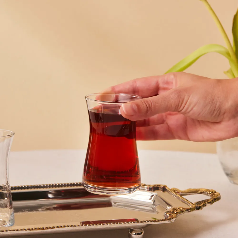 Clearance Heybeli 6-Piece Tea Glass Set for 6 People, 170ml Turkish Tea Sets