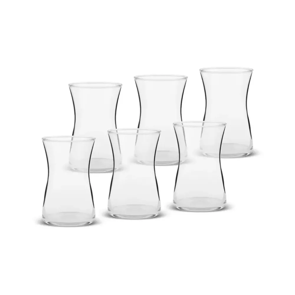 Clearance Heybeli 6-Piece Tea Glass Set for 6 People, 170ml Turkish Tea Sets