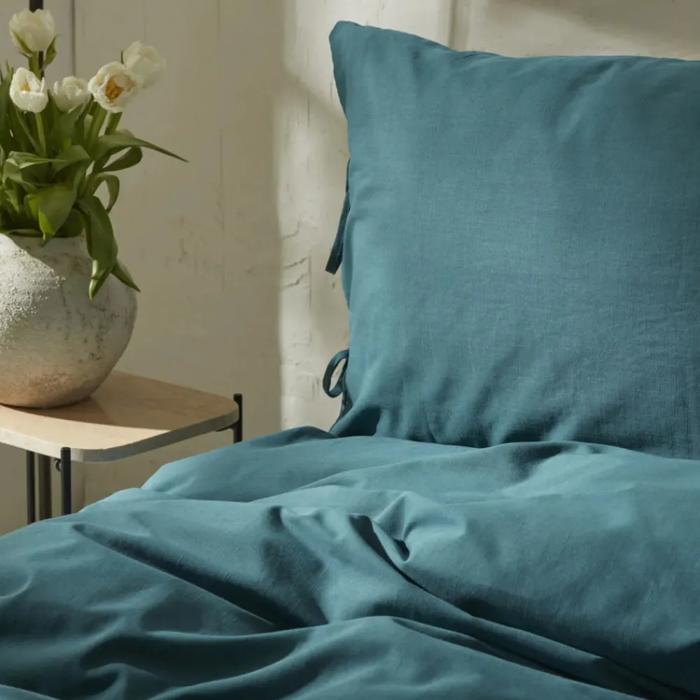 Best Home 4 Elements 100% Turkish Cotton Duvet Cover Set with Bed Sheet, Double, Petrol Duvet Cover Sets