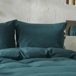 Best Home 4 Elements 100% Turkish Cotton Duvet Cover Set with Bed Sheet, Double, Petrol Duvet Cover Sets