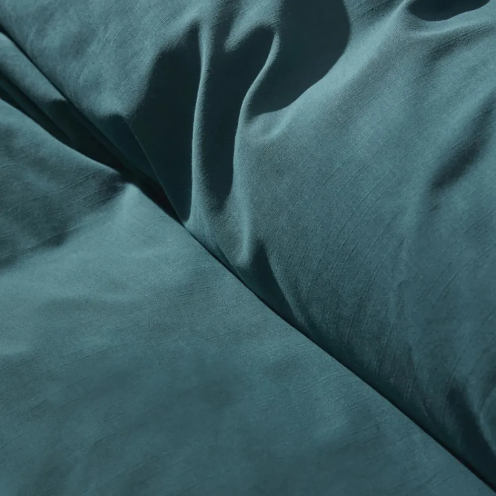 Best Home 4 Elements 100% Turkish Cotton Duvet Cover Set with Bed Sheet, Double, Petrol Duvet Cover Sets