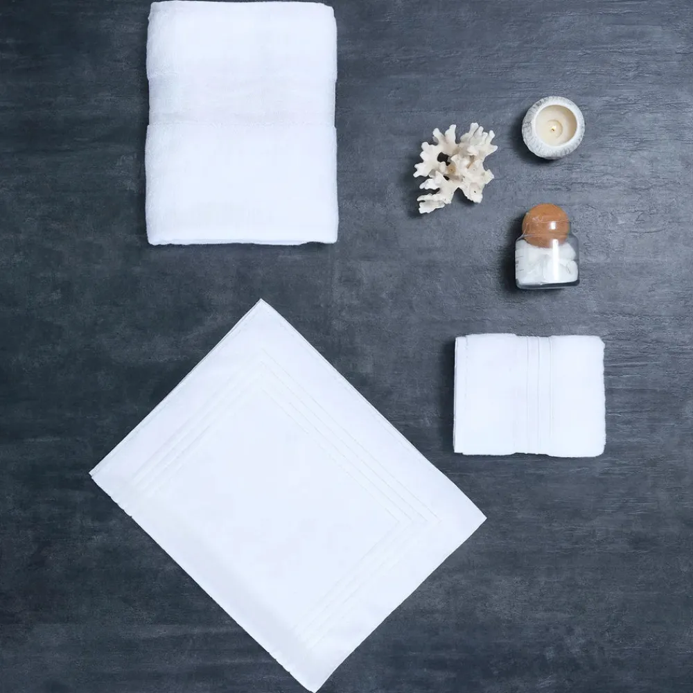 Sale Home 100% Turkish Cotton Bath Mat, 50cmx80cm, White Bath Mats