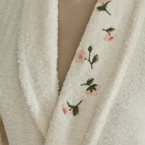 Hot Home Allen 6-Piece 100% Turkish Cotton Family Bathroom Set, Offwhite Bathrobes