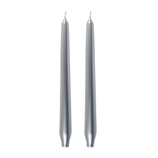 Outlet Home Andy 2-Piece Candle, 24cm, Silver Candles