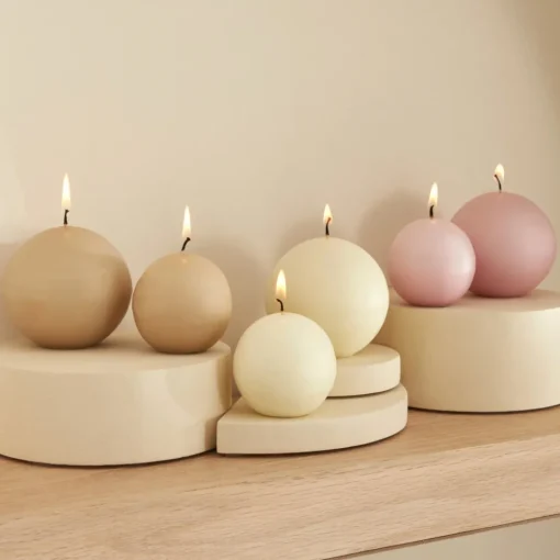 Outlet Home Ball Candle, 8cm, Ecru Candles