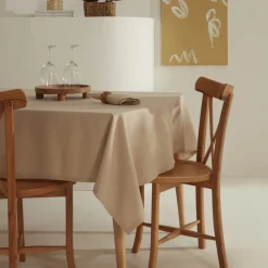 Discount Home Belle Tablecloth, 140x200cm, Beige Tablecloths