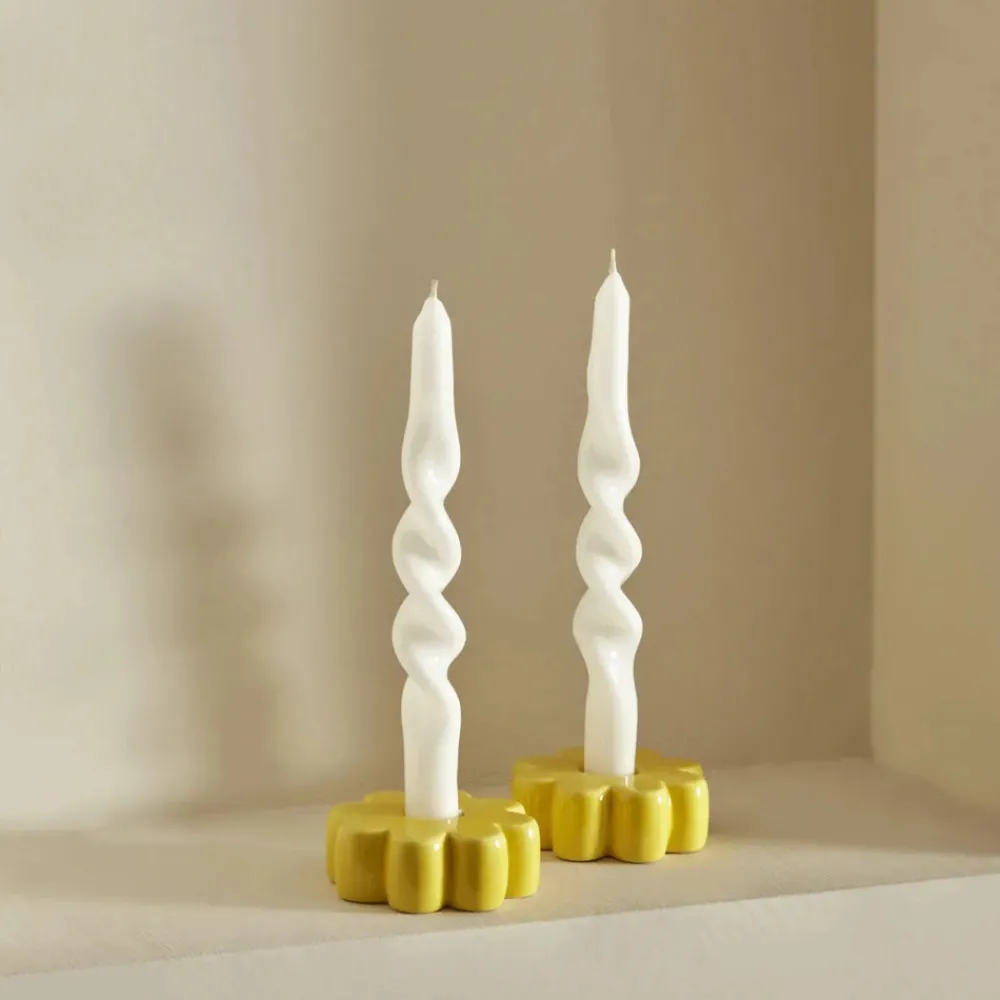 Sale Home Burgulu 2-Piece Candle, 24cm, White Candles