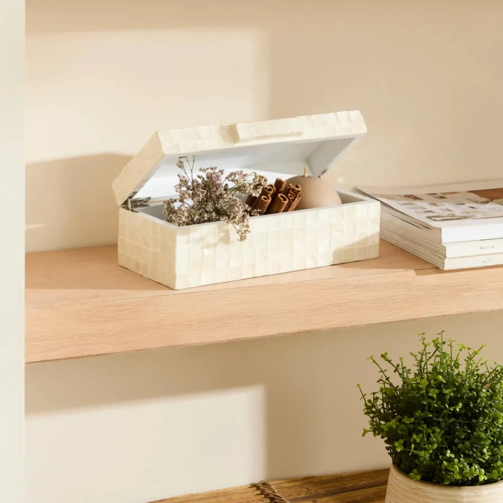 Discount Carrie Decorative Box, 25x12x8,5cm, White Home Storage