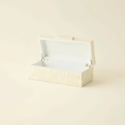 Discount Carrie Decorative Box, 25x12x8,5cm, White Home Storage