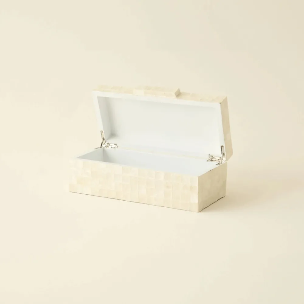 Discount Carrie Decorative Box, 25x12x8,5cm, White Home Storage