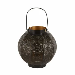 Home Casablanca Decorative Lantern, 21cmx21cm, Black Gold Ornaments