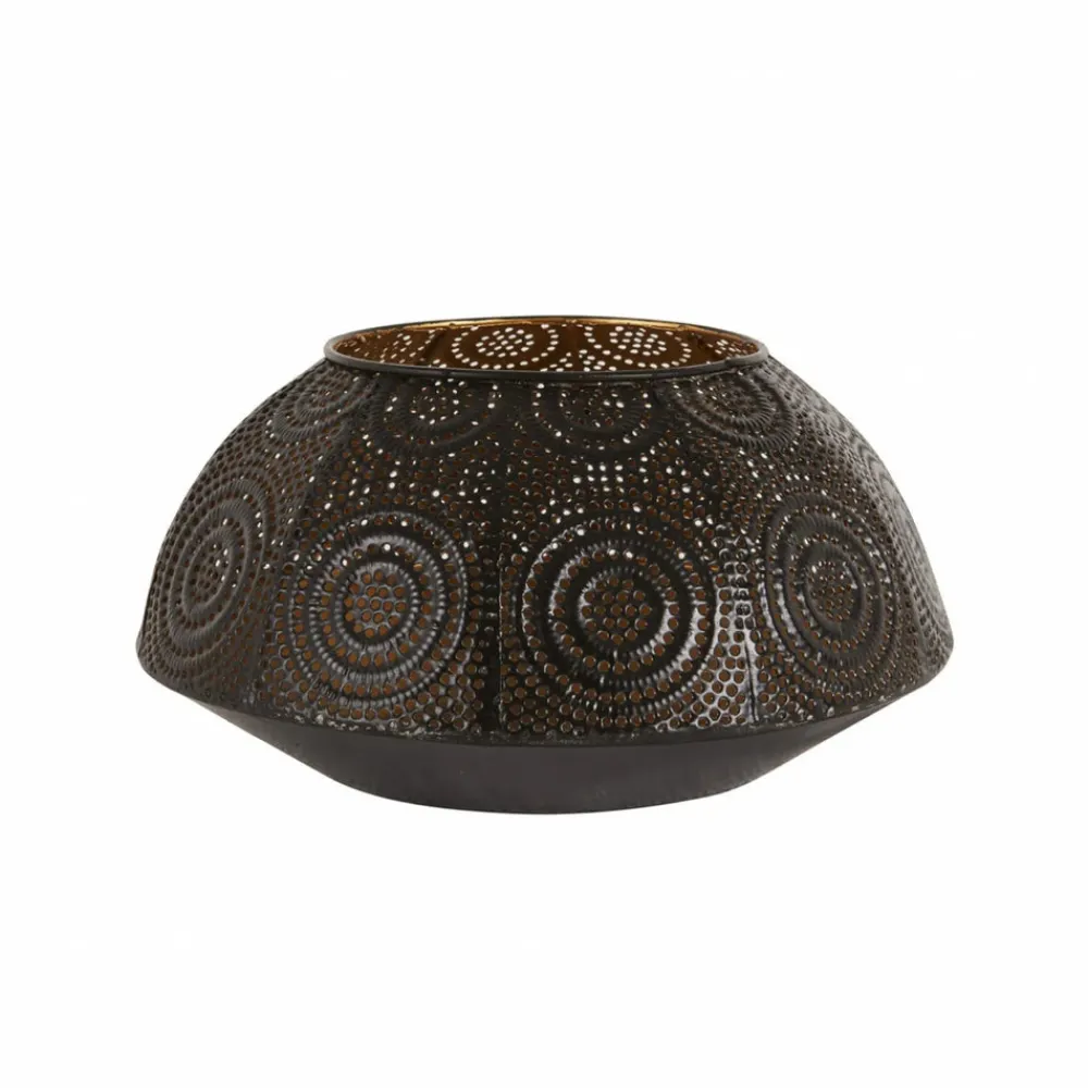 Online Home Casablanca Decorative Lantern, 20cmx10cm, Black Gold Ornaments