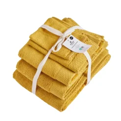 Clearance Home Chandler Modal 100% Turkish Cotton Towel Set, Mustard Towel Sets
