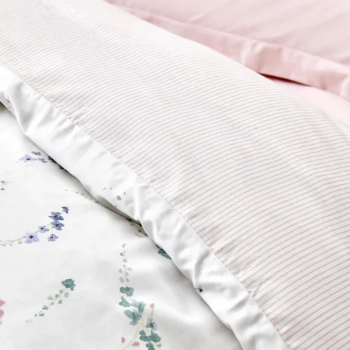 Outlet Home Dalila 100% Turkish Cotton Duvet Cover Set, Double, Pink Duvet Cover Sets