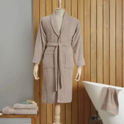 Sale Home Dielle Recycle Bathrobe, S/M, Beige Bathrobes