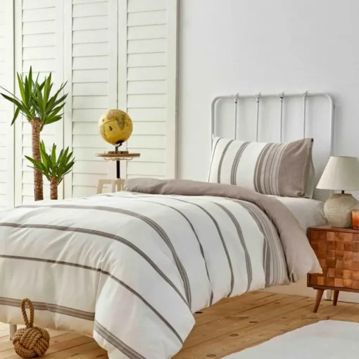 Best Home Dobby Woven Duvet Cover Set, Single, White Duvet Cover Sets