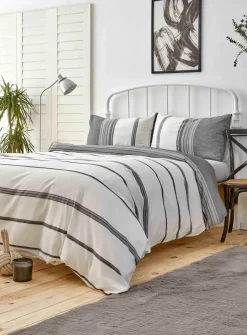 Clearance Home Dobby Woven Duvet Cover Set, Super King, Black White Duvet Cover Sets