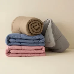 Best Home Double Face Duvet Cover, 155x220cm, Beige-Mocha Duvet Cover Sets