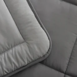 Outlet Home Double Face Duvet Cover, 155x220cm, Anthratice-Grey Duvet Cover Sets