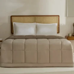 New Home Double Face Duvet Cover, 200x200cm, Beige-Mocha Duvet Cover Sets