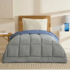 Outlet Home Double Face Duvet Cover, 200x200cm, Blue-Mint Duvet Cover Sets