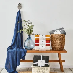 Outlet Home Double Seed Stitch Throw, 130cmx170cm, Dark Grey Throws & Blankets