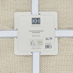 Best Home Double Seed Stitch Throw, 130cmx170cm, Stone Color Throws & Blankets