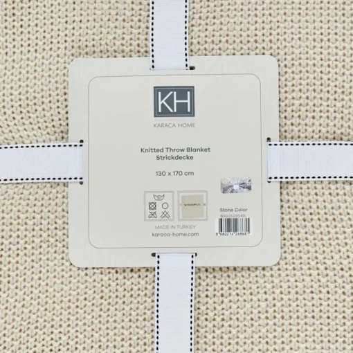 Best Home Double Seed Stitch Throw, 130cmx170cm, Stone Color Throws & Blankets