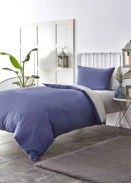 Online Home Duvet Cover Set, Single, Navy Blue Light Grey Duvet Cover Sets