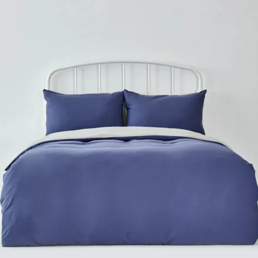 Online Home Duvet Cover Set, Double, Navy Blue Grey Duvet Cover Sets