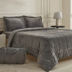 Discount Home Flufy Comfort Bedding Set, Double, Anthracite Bedding Sets
