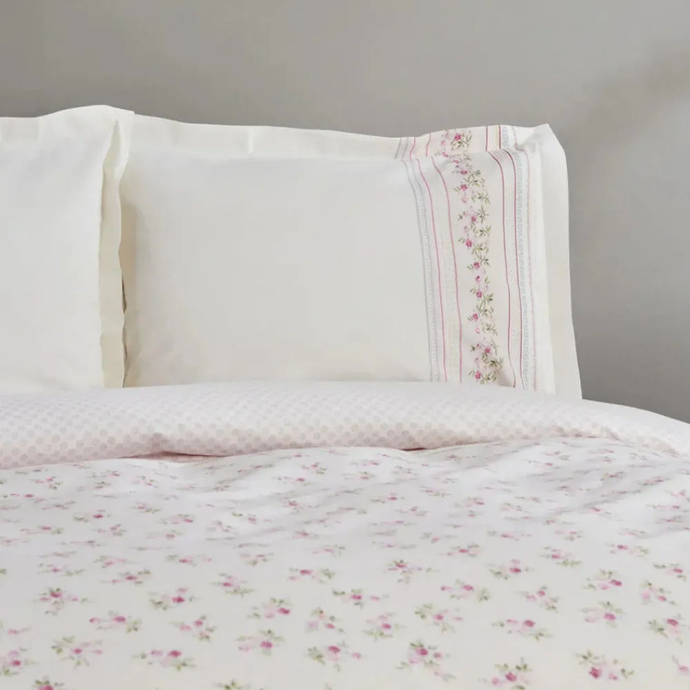 Discount Home Glen 100% Turkish Cotton Duvet Cover Set, Double, Pink Duvet Cover Sets