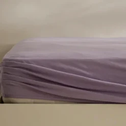 Sale Home Jersey 100% Turkish Cotton Fitted Sheet, 120x200+30cm, Lilac Bed Sheets