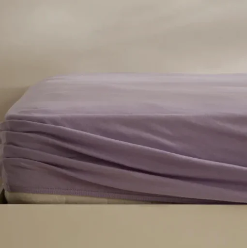 Sale Home Jersey 100% Turkish Cotton Fitted Sheet, 120x200+30cm, Lilac Bed Sheets