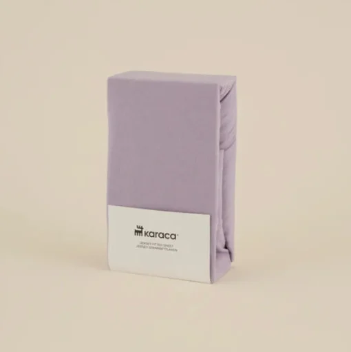Discount Home Jersey 100% Turkish Cotton Fitted Sheet, 160x200+30cm, Lilac Bed Sheets