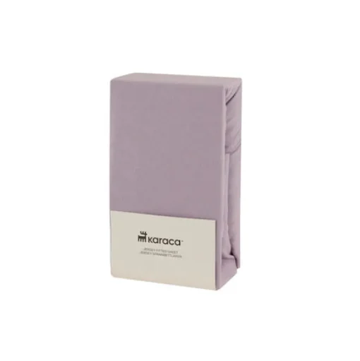 Discount Home Jersey 100% Turkish Cotton Fitted Sheet, 160x200+30cm, Lilac Bed Sheets