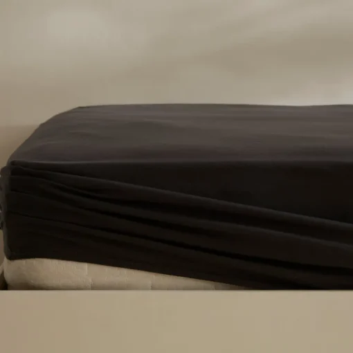 Best Home Jersey 100% Turkish Cotton Fitted Sheet, 140x200+30cm, Anthracite Bed Sheets