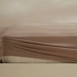 Sale Home Jersey 100% Turkish Cotton Fitted Sheet, 200x200+30cm, Beige Bed Sheets