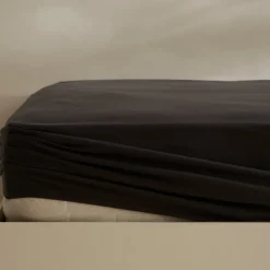 Discount Home Jersey 100% Turkish Cotton Fitted Sheet, 200x200+30cm, Anthracite Bed Sheets